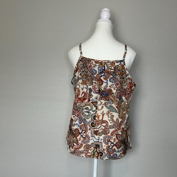 NWT Boho Floral Print Cami Top with Spaghetti Straps (L) SKU 80 - Picture 3 of 5